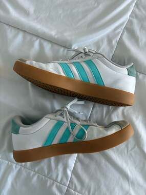 adidas VL Court 3.0 Kids Sneakers White/Turbo Teal/Gum